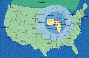Map Showing Distances to Other Midwest Destinations Map Showing Distances to Other Midwest Destinations