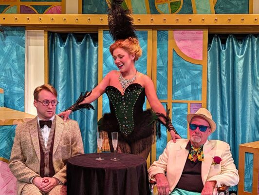 Bobby Becher, Cara Chumbley and Brad Hauskins in "Lucky Stiff."