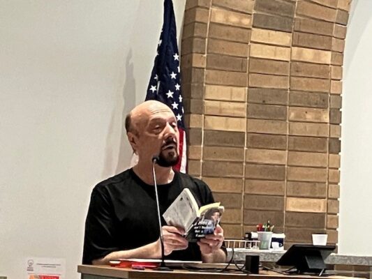 Steven Pico read at the October 2025 Banned Books event at the Watts-Midtown branch of Rock Island Public Library, co-hosted by Midwest Writing Center.
