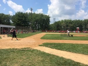Davenport's Kieran O'Brien is pictured batting in the home run derby.