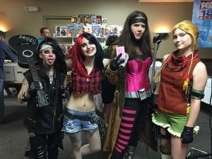 From left, Kirsten Gumm, Amber Long, Amber Loerzen and Lauren Kapolnek of Davenport were a formidable foursome at the QC Fun Con.