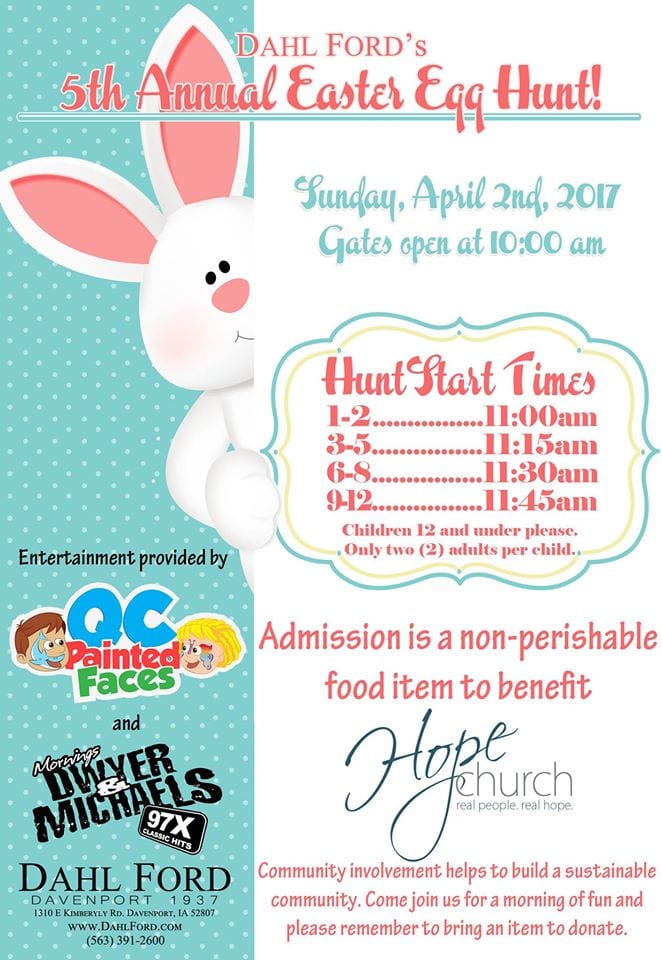 Easter Egg Hunt and Food Drive Dropping Sunday