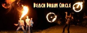 Beach Drum Circle Setting On Sunset Park