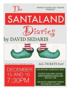 Sedaris’ ‘Seasons Greetings’ and ‘Santaland Diaries’ Coming To Galesburg