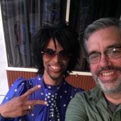 Speakeasy owner Brett Hitchcock with popular Prince impersonator Gemini