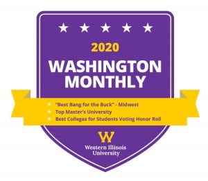 Western Illinois University Named Best Bang for the Buck, Top Master's School, Best for Student Voting
