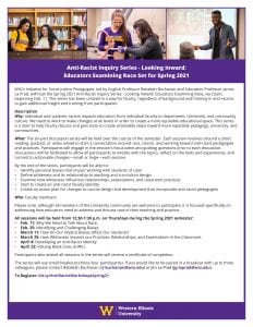 Anti-Racist Inquiry Series for Faculty - Looking Inward: WIU Educators Examining Race Set to Begin Feb. 11
