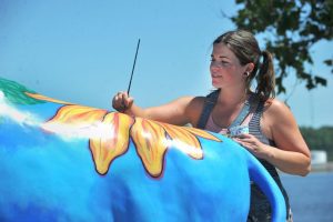 Talented Moline Artist Paints Buddy Bison to Promote Bison Bridge Project