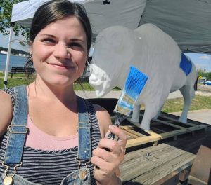 Talented Moline Artist Paints Buddy Bison to Promote Bison Bridge Project