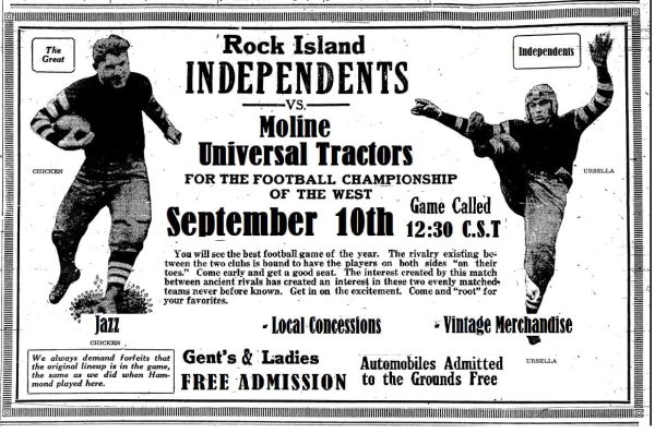 Vintage Football Returns to Rock Island TODAY!