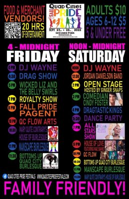 Quad Cities Fall Pride September 23 and 24 in Downtown Davenport