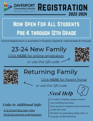 Davenport Community School District Registration Open For 2023-24 School Year