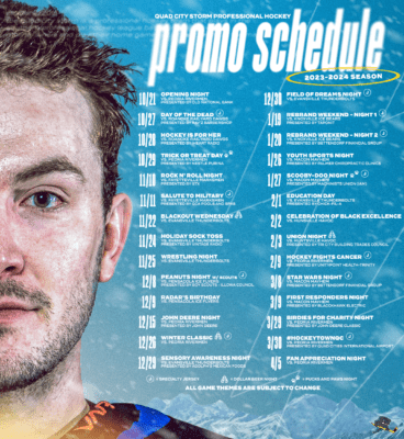 Quad City Storm Announce Promotional Schedule For The 2023-24 Season
