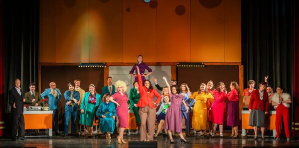 A scene from "9 to 5," directed by Becca Casad, at Spotlight Theatre, which opens Friday, Feb. 6, 2026.