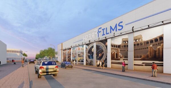 An architect's rendering of the new Rock Island film production facility.