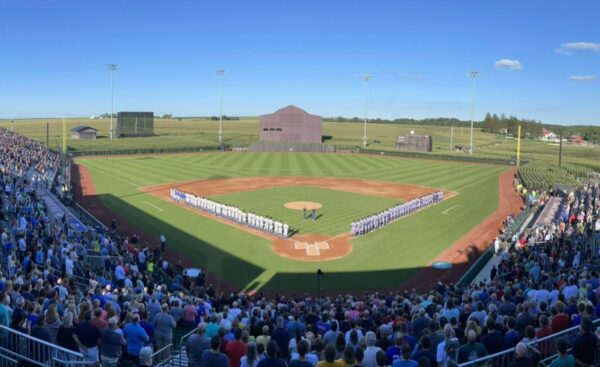The Quad Cities River Bandits beat the Cedar Rapids Kernels in a game at the Field of Dreams stadium in Dyersville, Aug. 9, 2022 (credit: QC River Bandits)