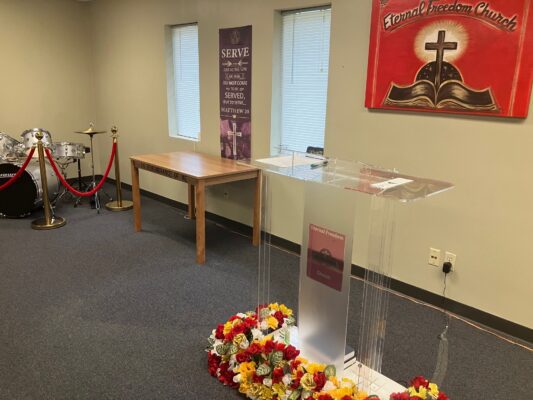 Eternal Freedom Church has been meeting since March 2026 in the west end of Davenport, just west of Davenport West High School. (photo by Jonathan Turner)