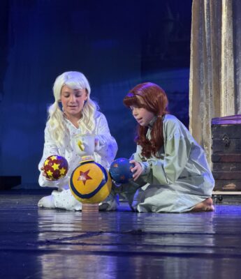 Molly Strickler, left, and Vella Peiper play young Elsa and young Anna in Spotlight's "Frozen."