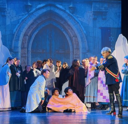 A scene from the QC premiere of "Frozen," at Spotlight Theatre, directed by Sara Tubbs.