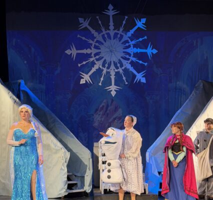 Kirsten Sindelar, left, Grace Wiborg, Callen Sederquist, and Jorge Mendez in Spotlight's "Frozen."